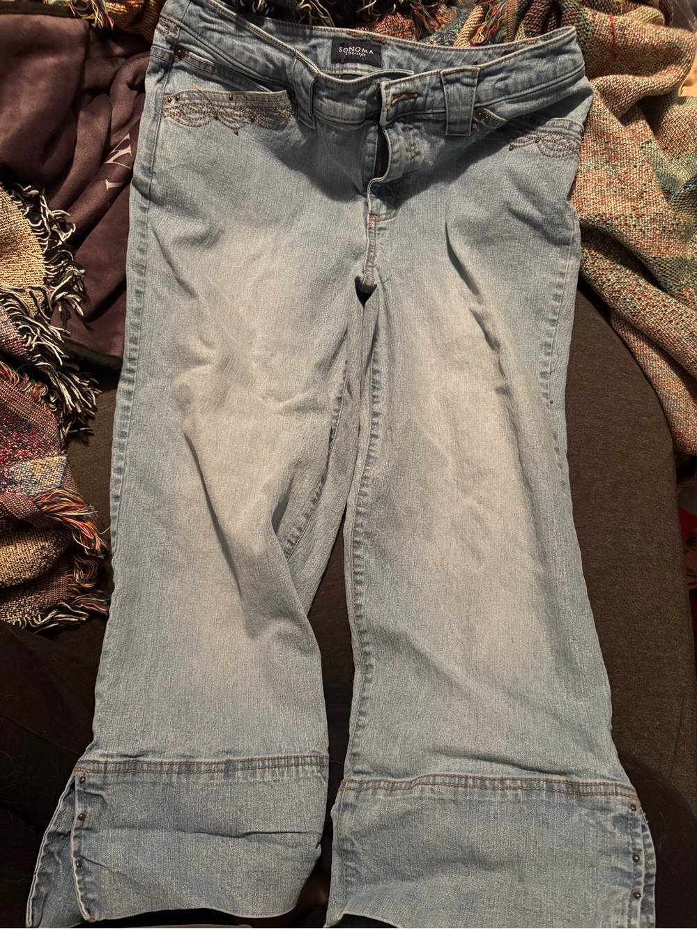 SONOMA Light Blue Women's Wide-Leg Capri Jeans
